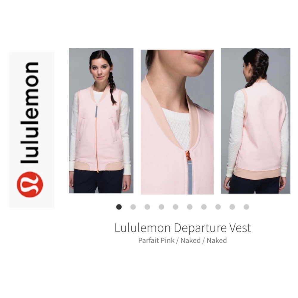 Lululemon Departure Vest. Pale Pink. Size 8